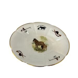 Equestrian Royal Tara Trinket Soap Dish Scalloped Horse Race Galway Ireland